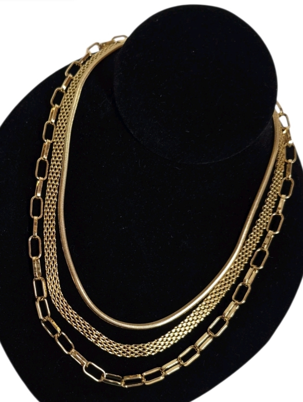 J.Crew Multichain Layered Necklace Rich Gold Brass NWT